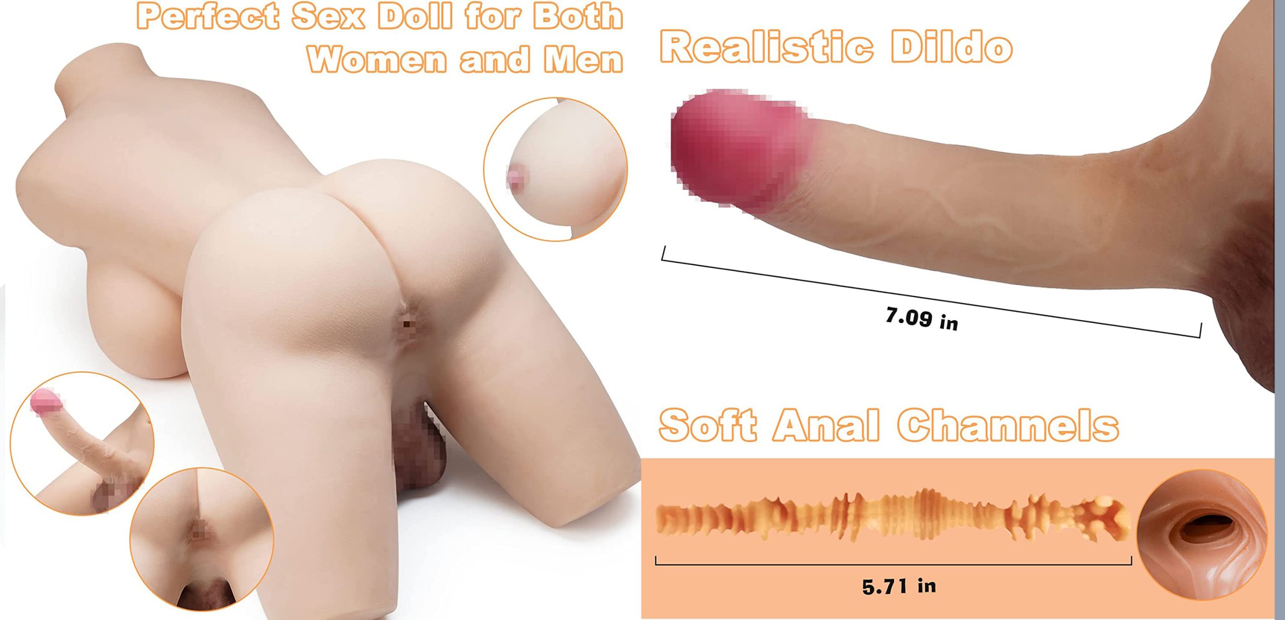 Shemale Sex Doll Lifelike Transsexual Love Dolls with 7 inch Penis Adult Pleasure by TANTALY 19.8LB
